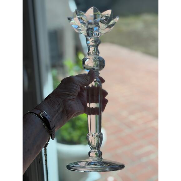 Vintage Gotham Chantilly 12 inch Lead Crystal Candlestick - Picture 2 of 10